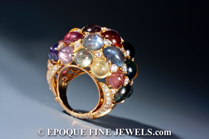 An impressive sapphire and diamond bombé ring | MasterArt